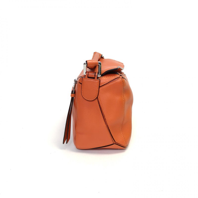 LOEWE Puzzle24幾何包小號橘色牛皮肩背包-3