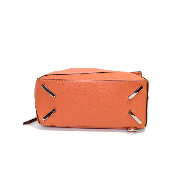 LOEWE Puzzle24幾何包小號橘色牛皮肩背包-4