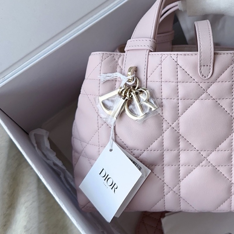 【配件：帶票大全套 💕】Dior toujours 土著 橫版 小號 粉色 櫻花粉手提袋-3