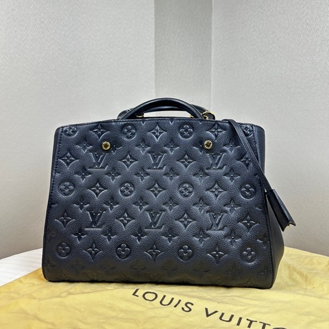 路易威登/Louis Vuitton Montaigne黑色壓紋蒙田包34x17x24cm