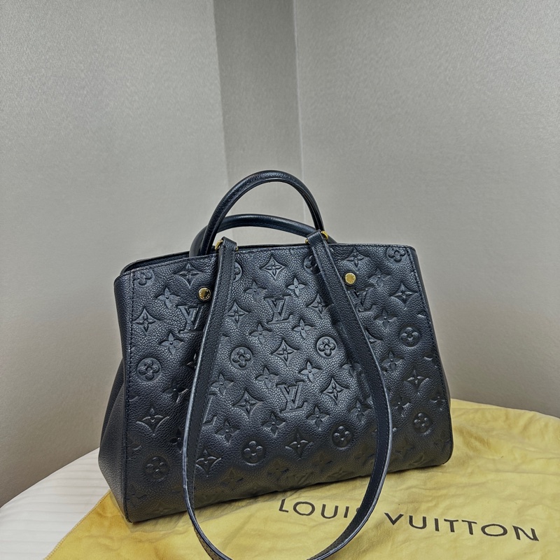 路易威登/Louis Vuitton Montaigne黑色壓紋蒙田包34x17x24cm-1