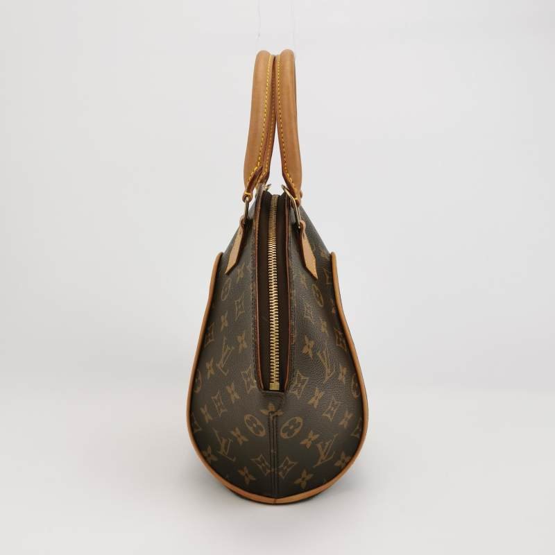 Louis Vuitton(LV)Ellipse河蚌包小號植鞣革Monogram印花弧線滾邊中古手提包-2