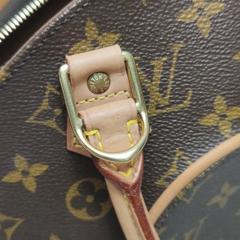Louis Vuitton(LV)Ellipse河蚌包小號植鞣革Monogram印花弧線滾邊中古手提包-11