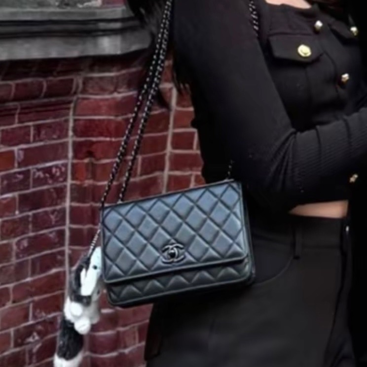 【配件：盒子、防塵袋、小票 💕】Chanel 24B trendy cc woc 全黑 so black 手提 單肩腋下 斜挎-2