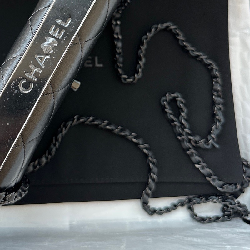 【配件：盒子、防塵袋、小票 💕】Chanel 24B trendy cc woc 全黑 so black 手提 單肩腋下 斜挎-4