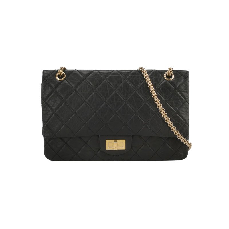 Chanel 2.55 Flag Bag經典款Maxi油蠟皮菱格絎縫矩形旋扣單肩包-0