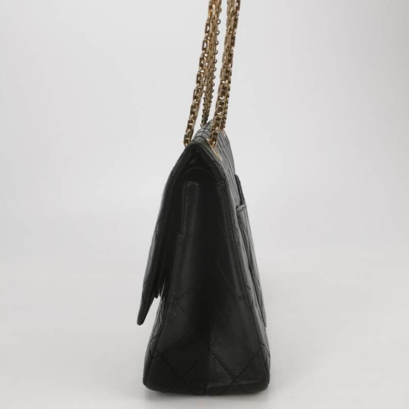 Chanel 2.55 Flag Bag經典款Maxi油蠟皮菱格絎縫矩形旋扣單肩包-2