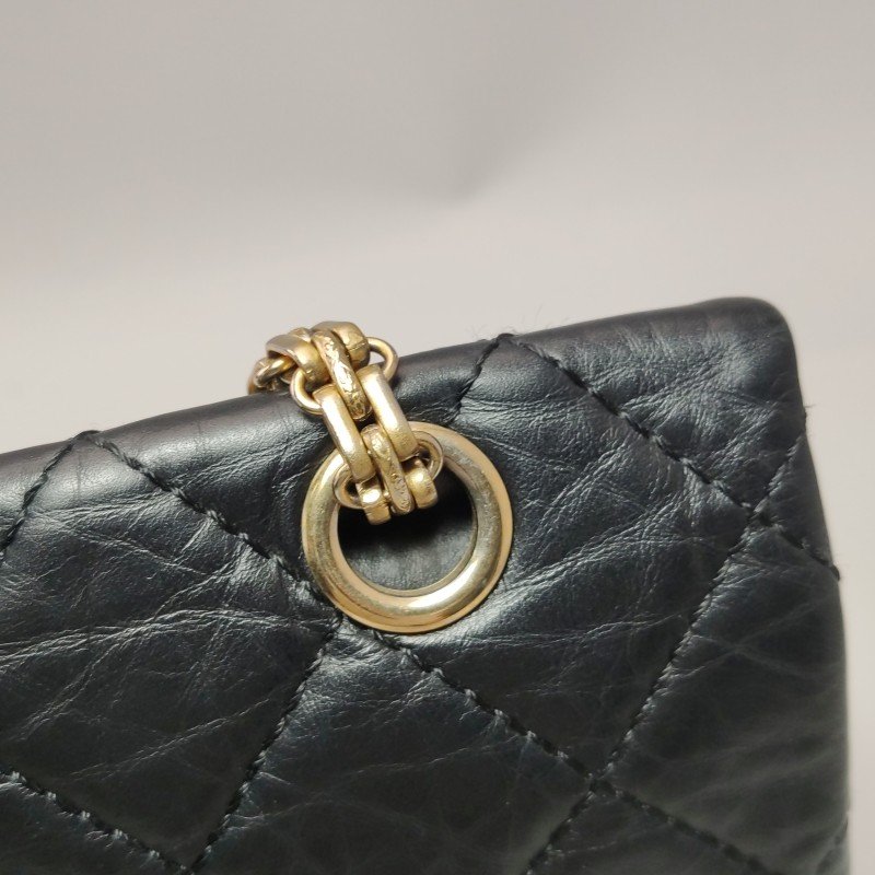 Chanel 2.55 Flag Bag經典款Maxi油蠟皮菱格絎縫矩形旋扣單肩包-11