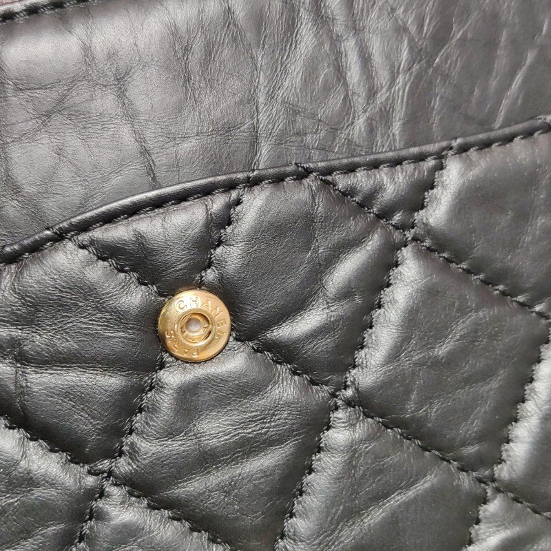 Chanel 2.55 Flag Bag經典款Maxi油蠟皮菱格絎縫矩形旋扣單肩包-12