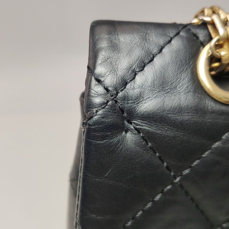 Chanel 2.55 Flag Bag經典款Maxi油蠟皮菱格絎縫矩形旋扣單肩包-15