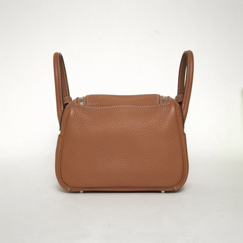 HERMES LindyMini37金棕色TC皮Y刻銀扣肩背包-2
