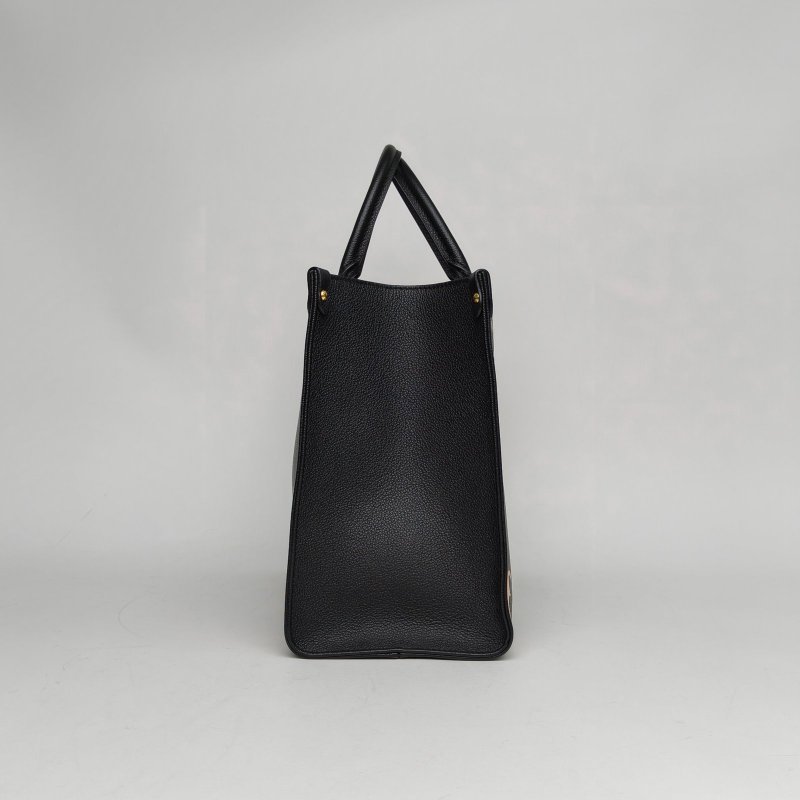 LOUIS VUITTON Onthego中號35黑白牛皮2020大Logo印花肩背包-3