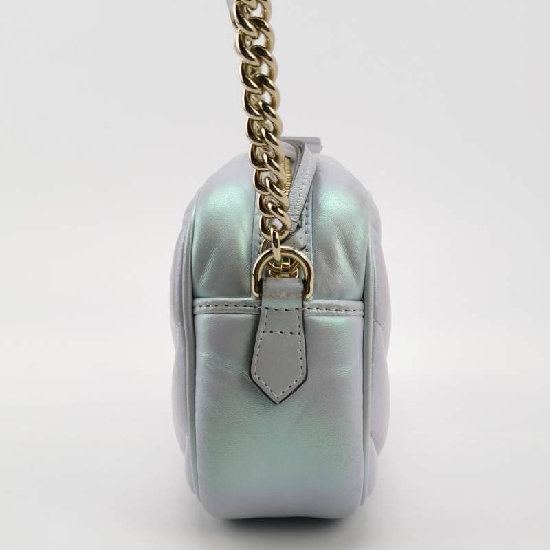 Gucci GG Marmont 小號羊皮V紋絎縫雙G標誌斜挎包-3