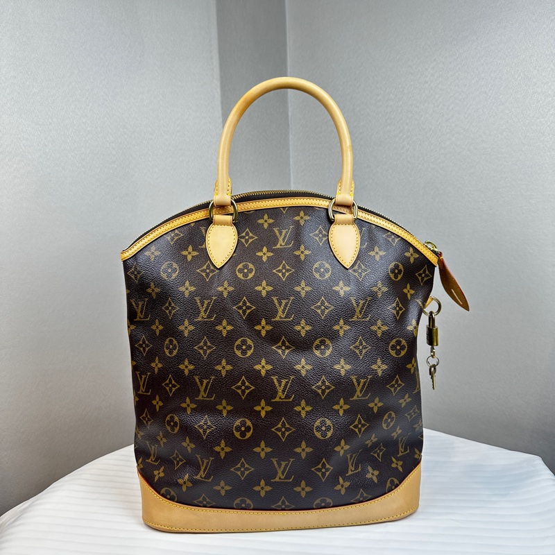 路易威登/Louis Vuitton lockit老花直式手提托特包31x16x37cm-0