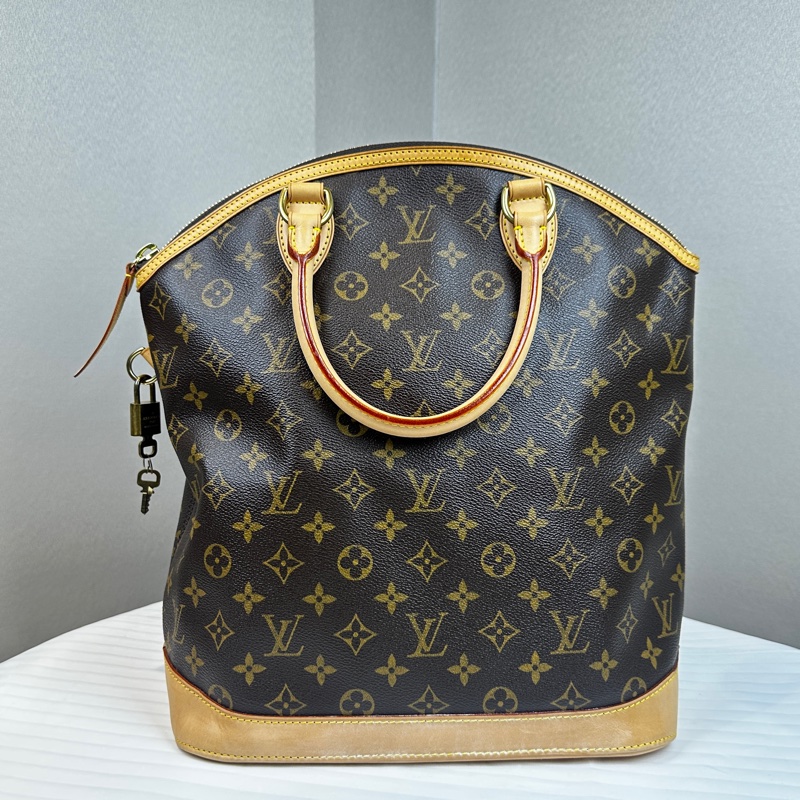 路易威登/Louis Vuitton lockit老花直式手提托特包31x16x37cm-10