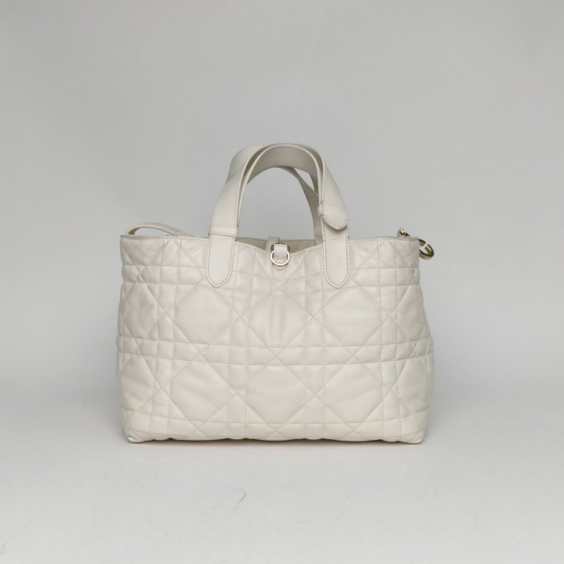 DIOR Toujours手提單肩包中號28.5白色牛皮金扣2024肩背包-2