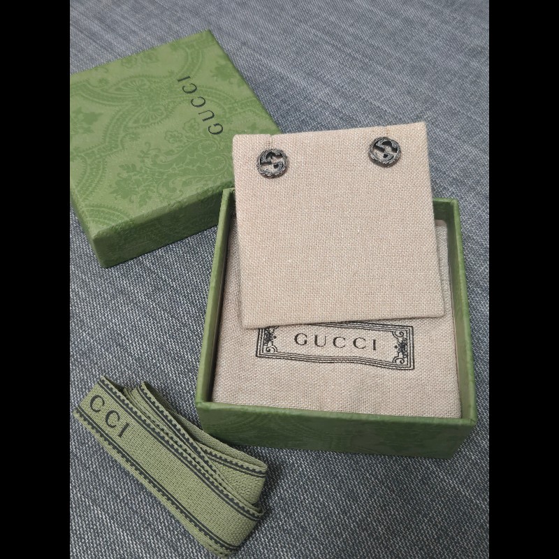 Gucci Interlocking 復古雕花耳環 925純銀 耳環 耳飾-13