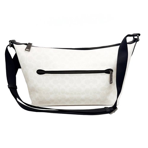 [全新] COACH C LOGO男中性款船型斜背包(白)-2