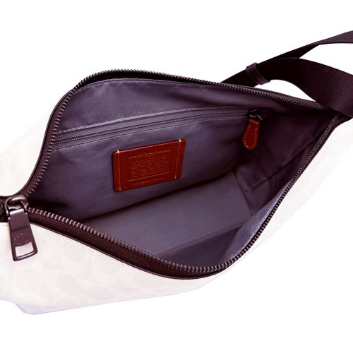[全新] COACH C LOGO男中性款船型斜背包(白)-4