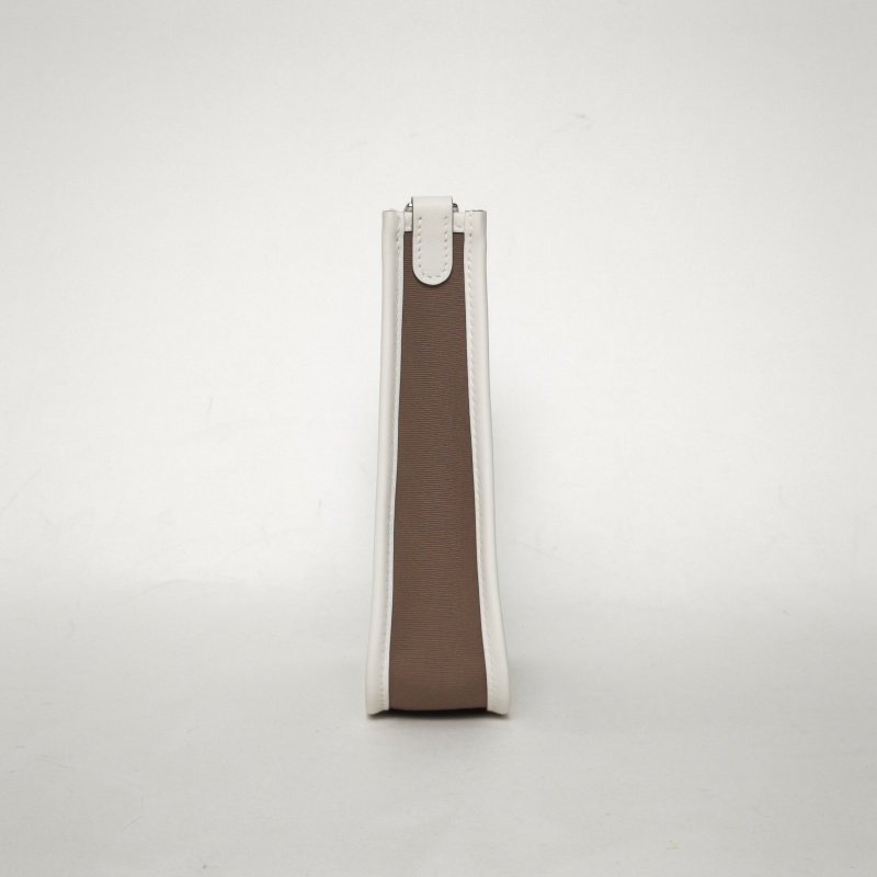 HERMES EvelyneMini1618大象灰拼M4奶灰色Swift皮/帆布K2025銀扣肩背包-1