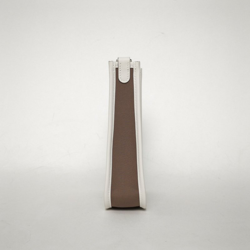 HERMES EvelyneMini1618大象灰拼M4奶灰色Swift皮/帆布K2025銀扣肩背包-3