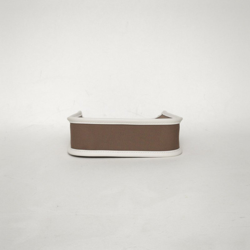 HERMES EvelyneMini1618大象灰拼M4奶灰色Swift皮/帆布K2025銀扣肩背包-4