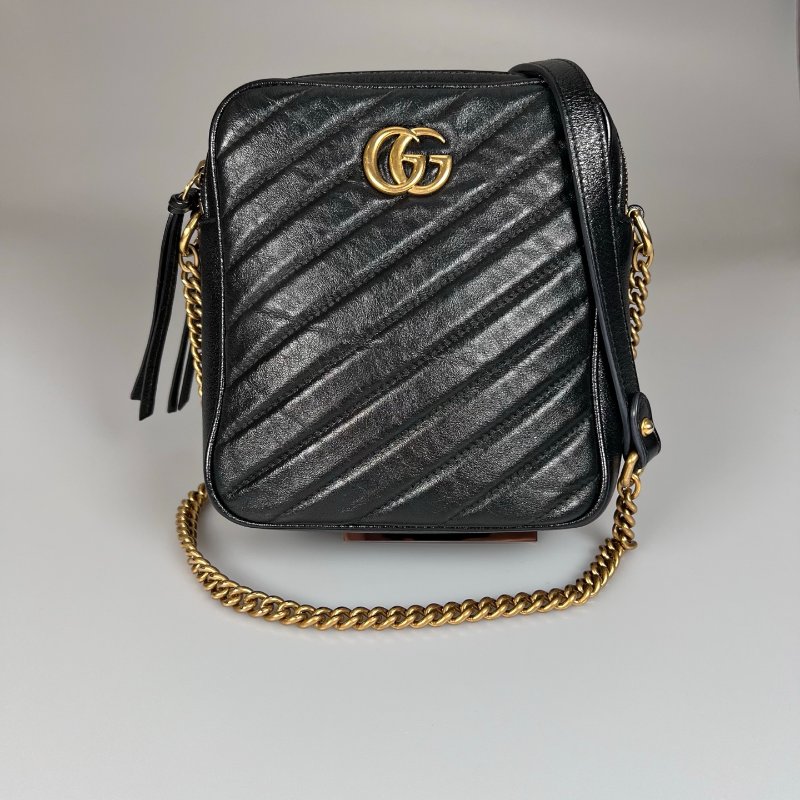 GUCCI 550156  黑Marmont直立相機包-0