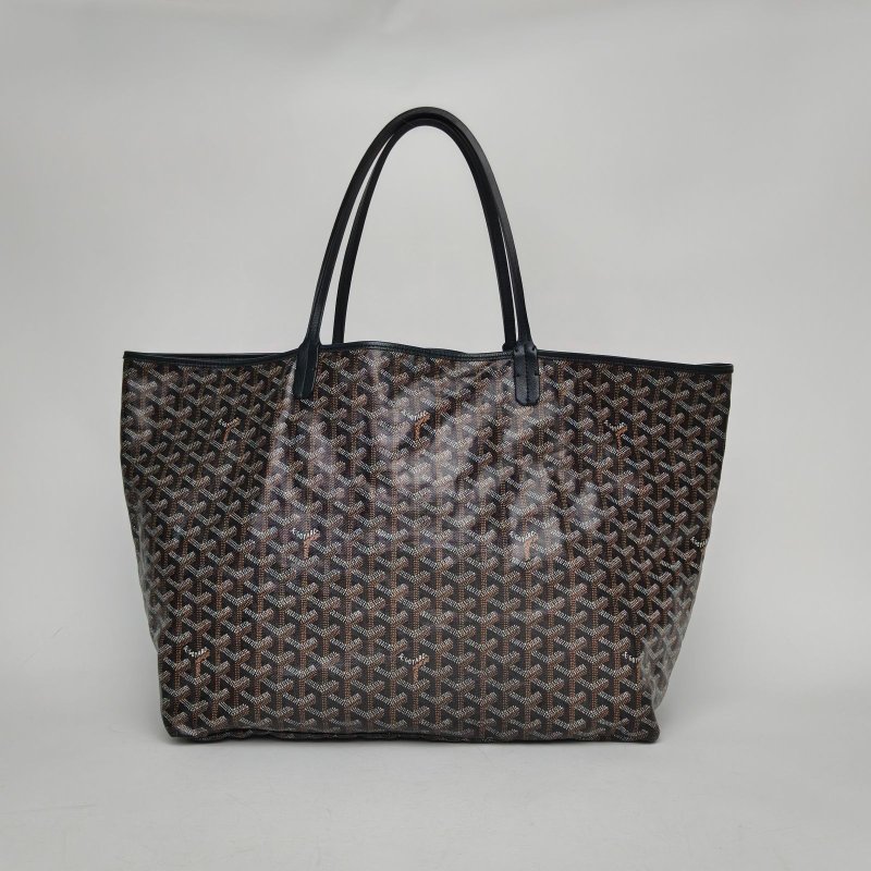 GOYARD SaintLouis購物袋子母包40大號黑色PVC銀扣肩背包-0
