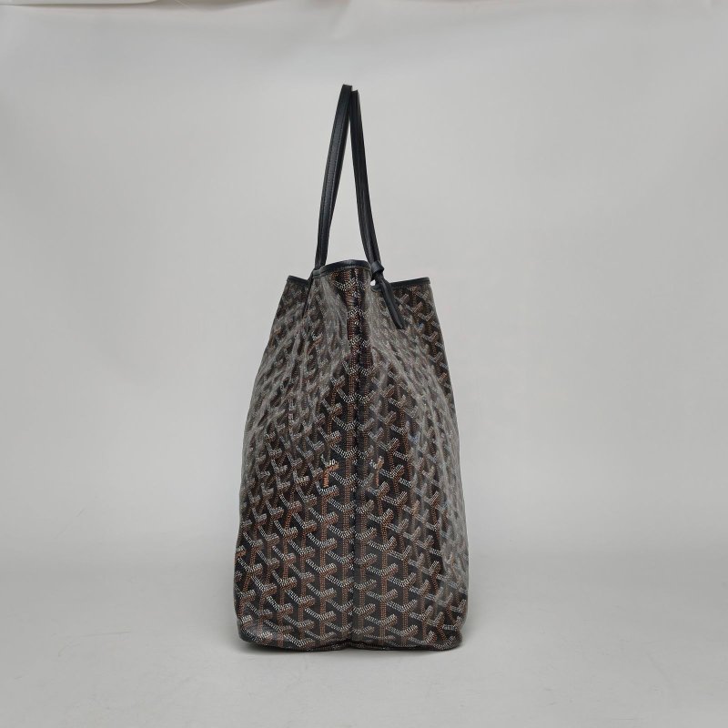 GOYARD SaintLouis購物袋子母包40大號黑色PVC銀扣肩背包-1