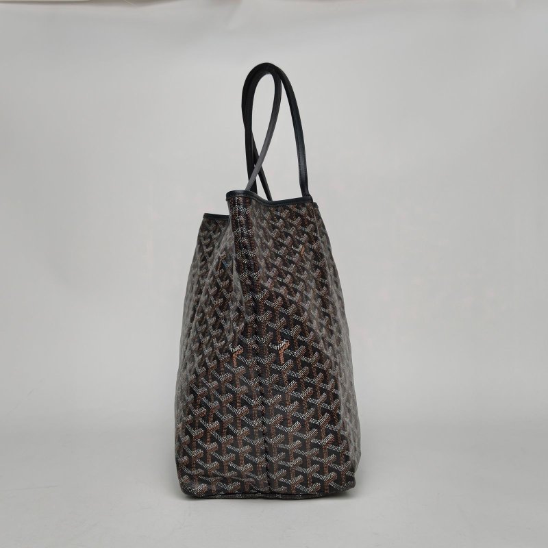 GOYARD SaintLouis購物袋子母包40大號黑色PVC銀扣肩背包-3