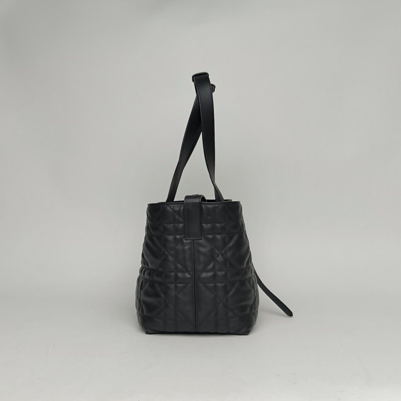 DIOR Toujours手提單肩包中號28.5黑色牛皮淺金扣2024肩背包-1