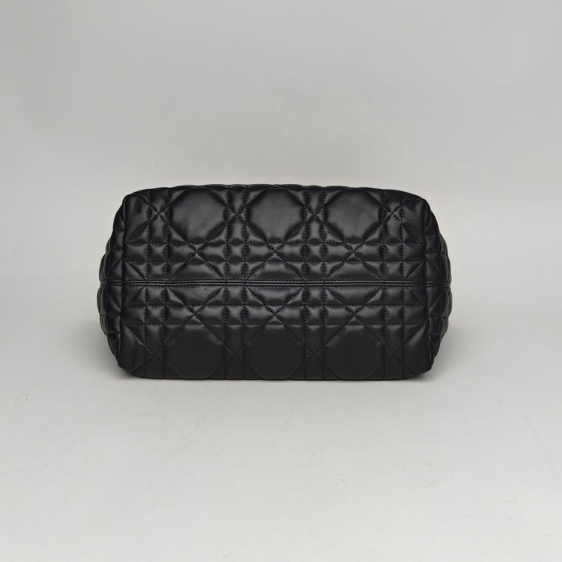 DIOR Toujours手提單肩包中號28.5黑色牛皮淺金扣2024肩背包-4