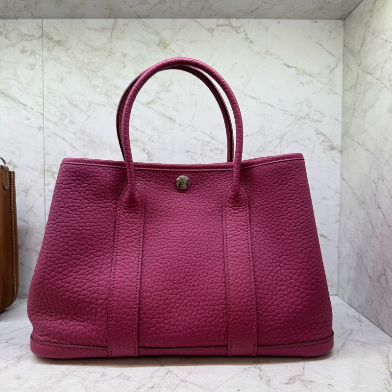 HERMES GARDEN PARTY30政粉色銀/框P-0