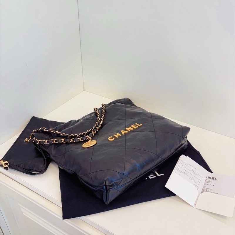 【99新🆕】Chanel 黑金22Bag金幣菱格垃圾袋 小號 單肩包-5
