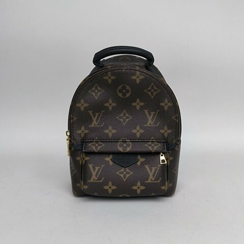 LOUIS VUITTON PalmSprings小書包Mini17新款拉鏈外露老花PVC晶片肩背包