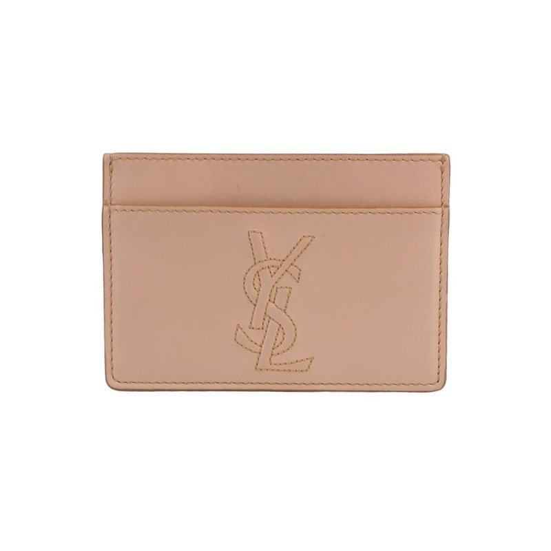 Saint Laurent牛皮純色字母Logo卡包-0