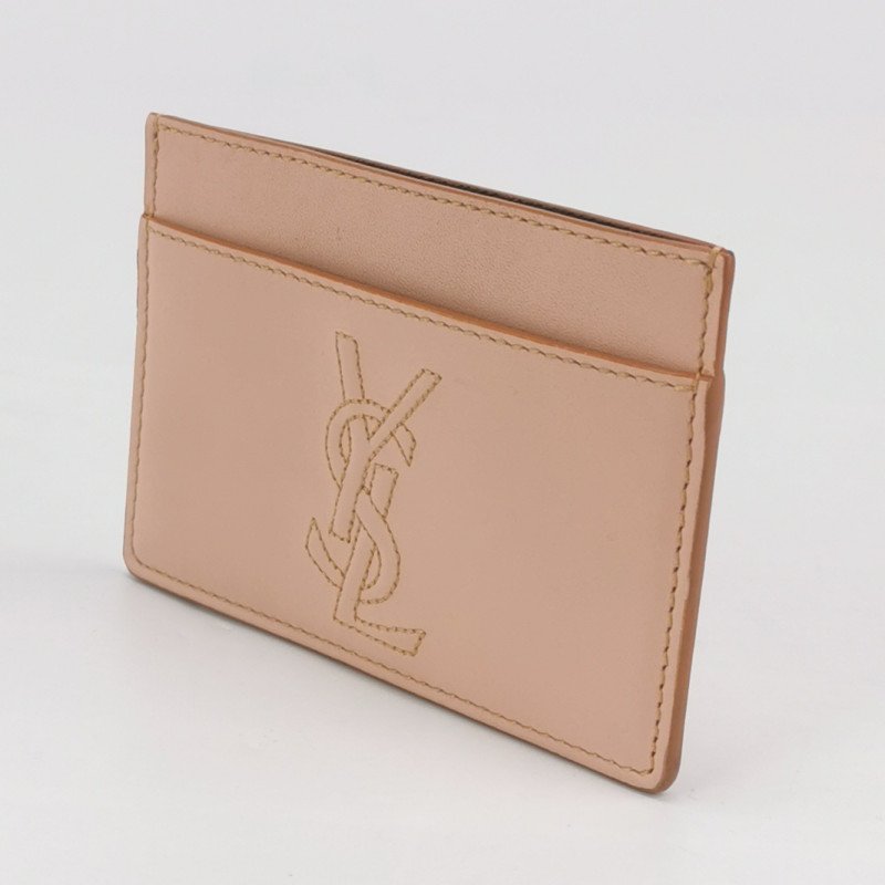 Saint Laurent牛皮純色字母Logo卡包-1