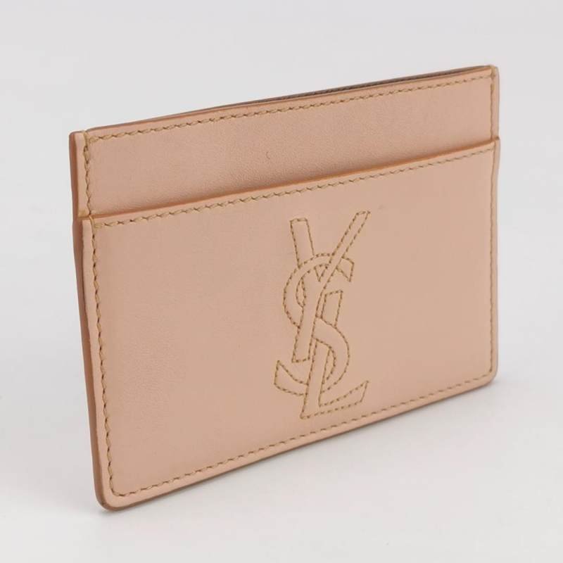 Saint Laurent牛皮純色字母Logo卡包-2