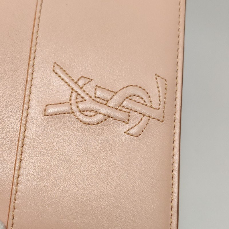 Saint Laurent牛皮純色字母Logo卡包-10