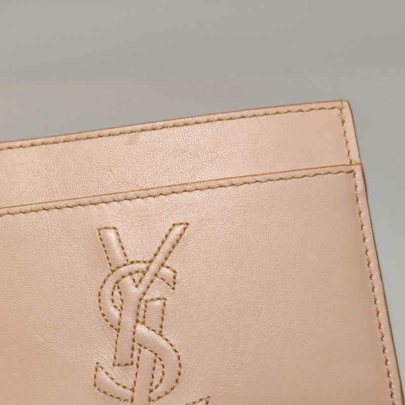 Saint Laurent牛皮純色字母Logo卡包-11