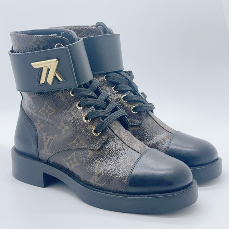 35碼/98新/路易威登/lv/全皮老花滿印馬丁靴-2