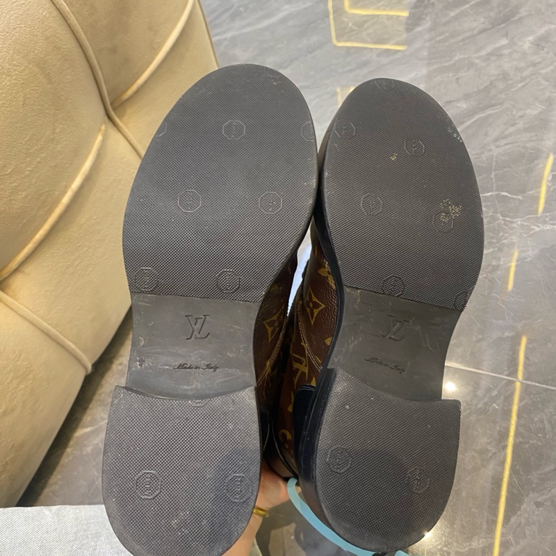 35碼/98新/路易威登/lv/全皮老花滿印馬丁靴-5