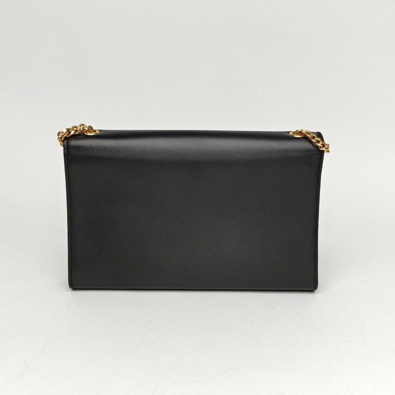 SAINT LAURENT KATE中號24光面流蘇黑色牛皮金扣肩背包-2