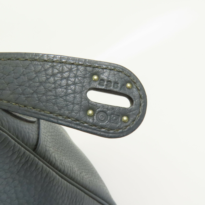 HERMES Clemence皮革Lindy 26銀扣手挽肩背兩用袋Bleu Orage-6