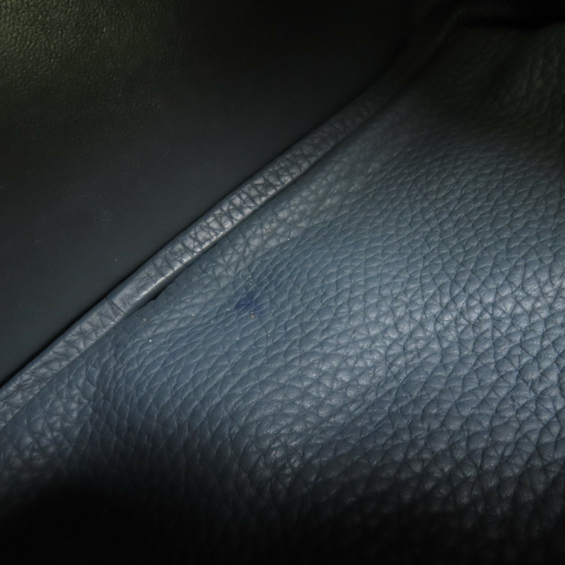 HERMES Clemence皮革Lindy 26銀扣手挽肩背兩用袋Bleu Orage-14