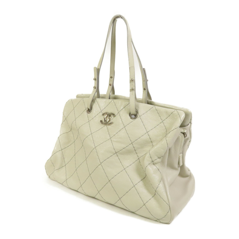 CHANEL 皮革Chain Shoulder銀扣肩背袋-2