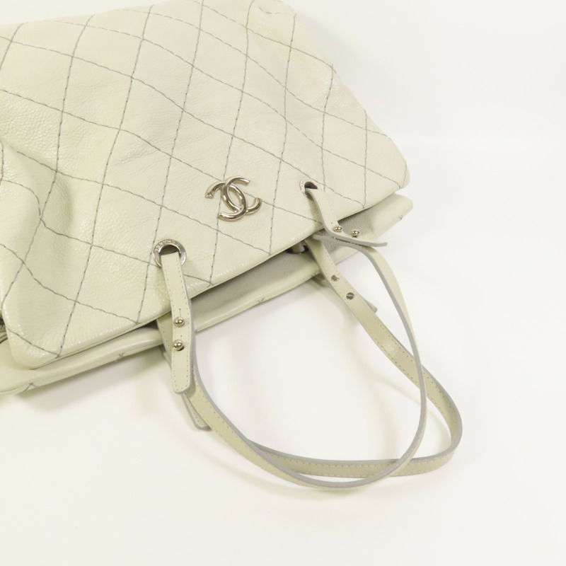 CHANEL 皮革Chain Shoulder銀扣肩背袋-4