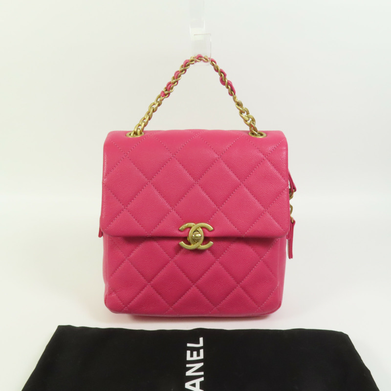 CHANEL 牛皮皮革Melody Backpack金扣背包-9