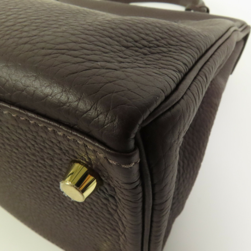 HERMES Togo皮革Kelly 28金扣手挽肩背兩用袋Rouge Sellier-16