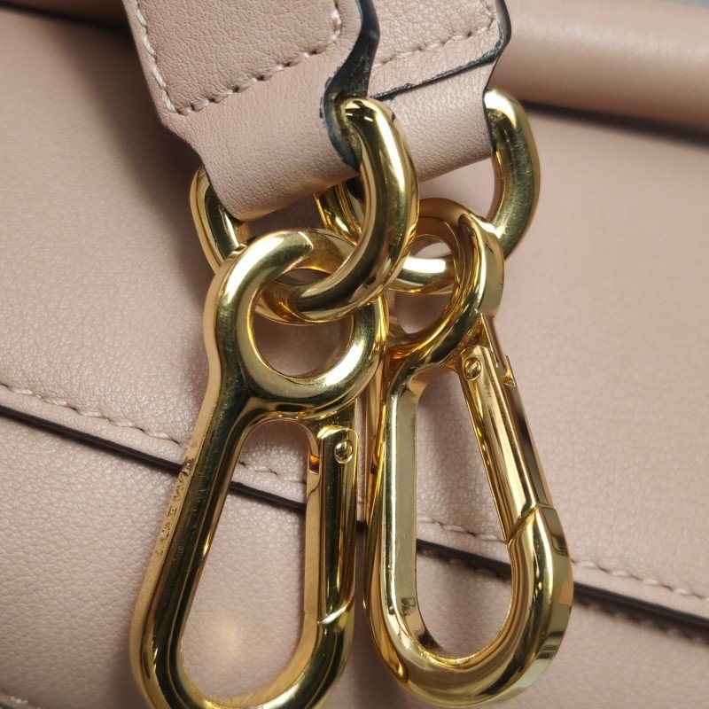 Loewe Puzzle中號牛皮翻毛皮拼色幾何線條單肩包-10